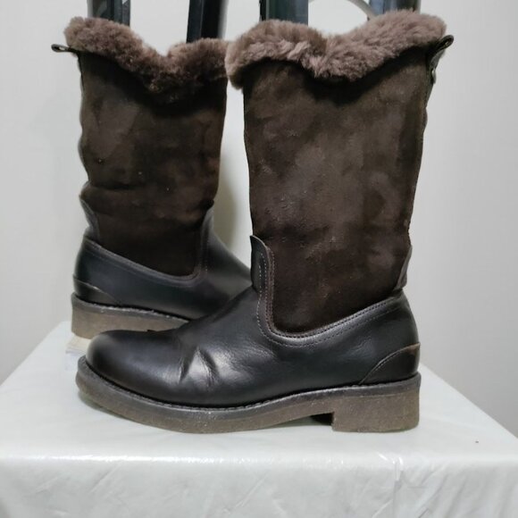 PAJAR Canada Karen Amarillo Waterproof Leather Shearling Fur Winter Boots 7-7.5 - Picture 2 of 11